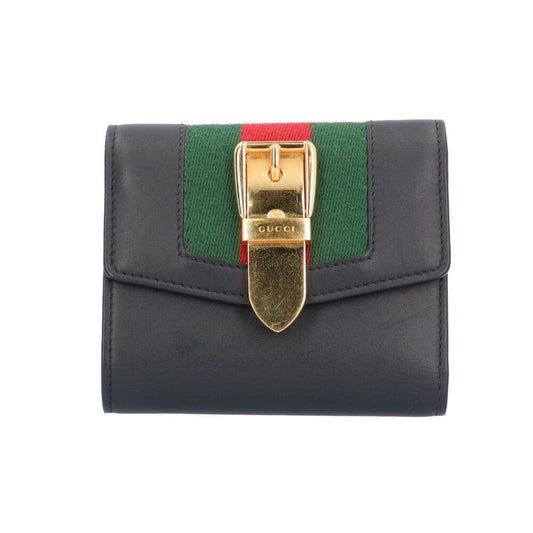 Gucci Sylvie Sherry Line Trifold Wallet Leather 476081 Ladies Gucci