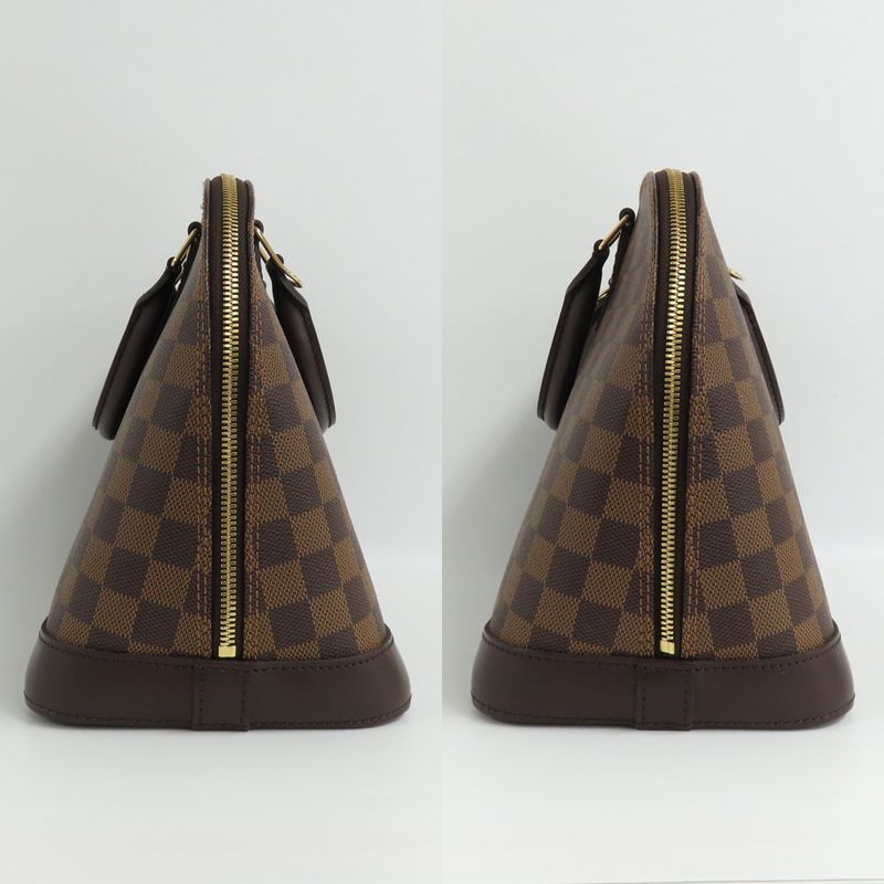 Louis Vuitton Alma N51131 Damier Ebene Handbag Brown Old Shape Gold