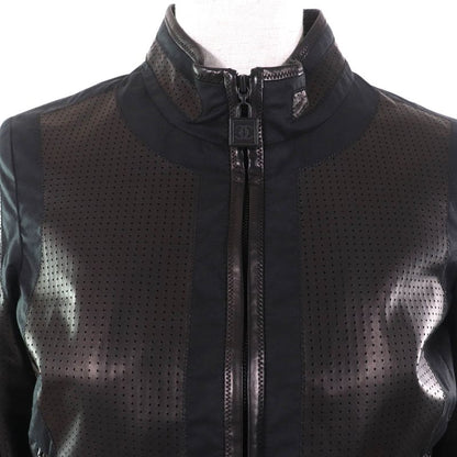 CHANEL Vintage 09P P35275 Coco Mark Hardware Back Logo Lamb Leather Zip Up