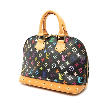 Louis Vuitton Monogram Multicolor Alma M92646 Noir Black PVC Leather Women