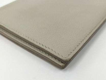 Hermes Citizen Long Silk Inn Bifold Long Wallet Leather Gray C Engraved