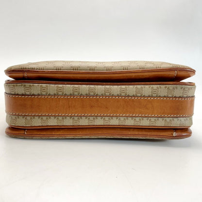 Celine Macadam Pattern Shoulder Bag Pochette Crossbody Ladies Gold Hardware