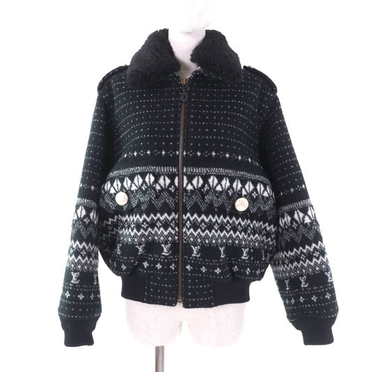 Louis Vuitton 22AW Alpine Jacquard Zip-up Jacket Black 34 Made In France