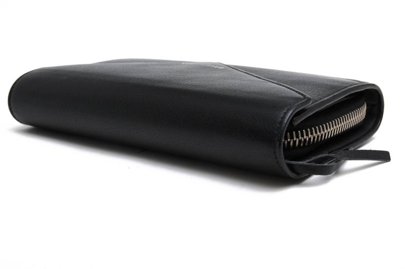 Balenciaga Long Wallet Men Leather Genuine Leather Black 371661 Papier Za Money