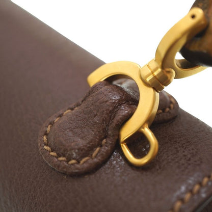 Gucci Bamboo Shoulder Handbag Leather Brown 0084gucci Vintage With Strap