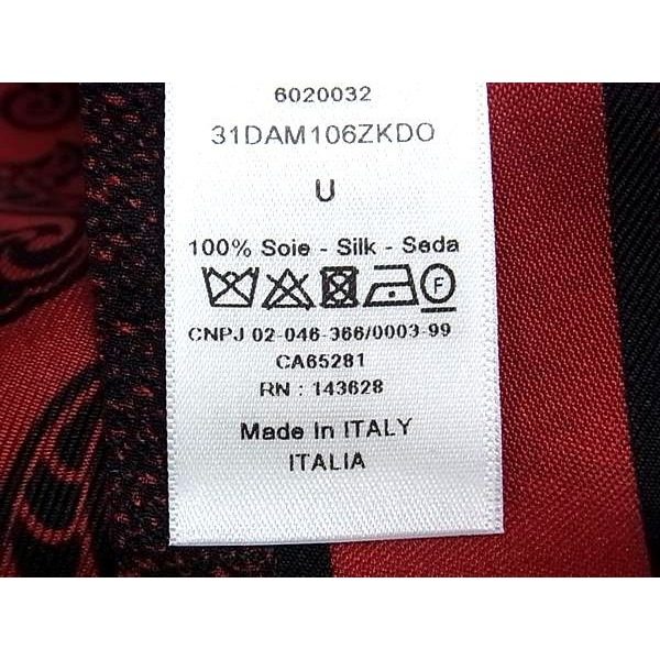 Dior Mitzah Silk Heart Ribbon Scarf Red Black — view 4