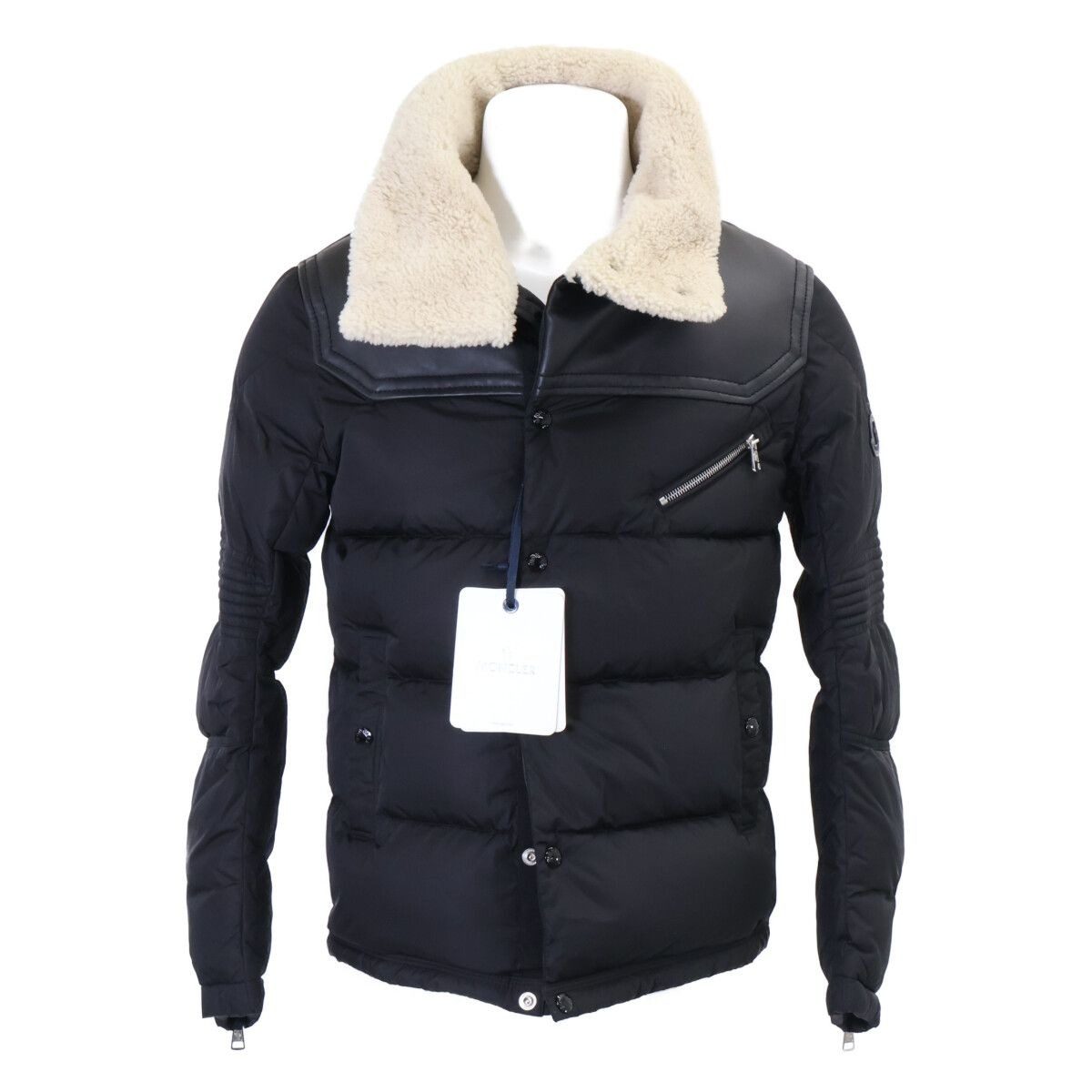 Moncler Leo Sheepskin Contrast Shearling Down Jacket