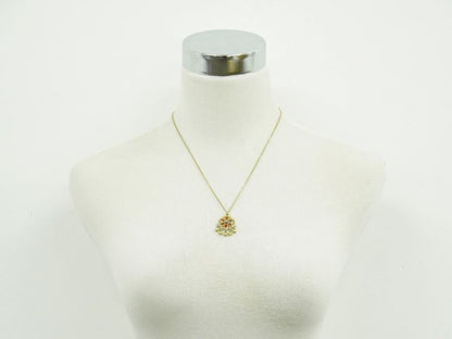 Authentic Chanel Coco Mark Flower Faux Pearl Necklace Pendant GP Gold Plated