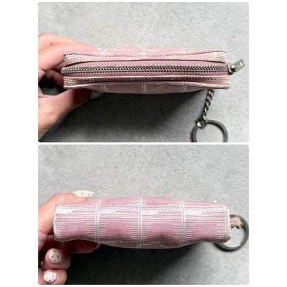 Chanel New Travel Line Coin Case Ring Mini Pouch Canvas Pink Coco — view 6