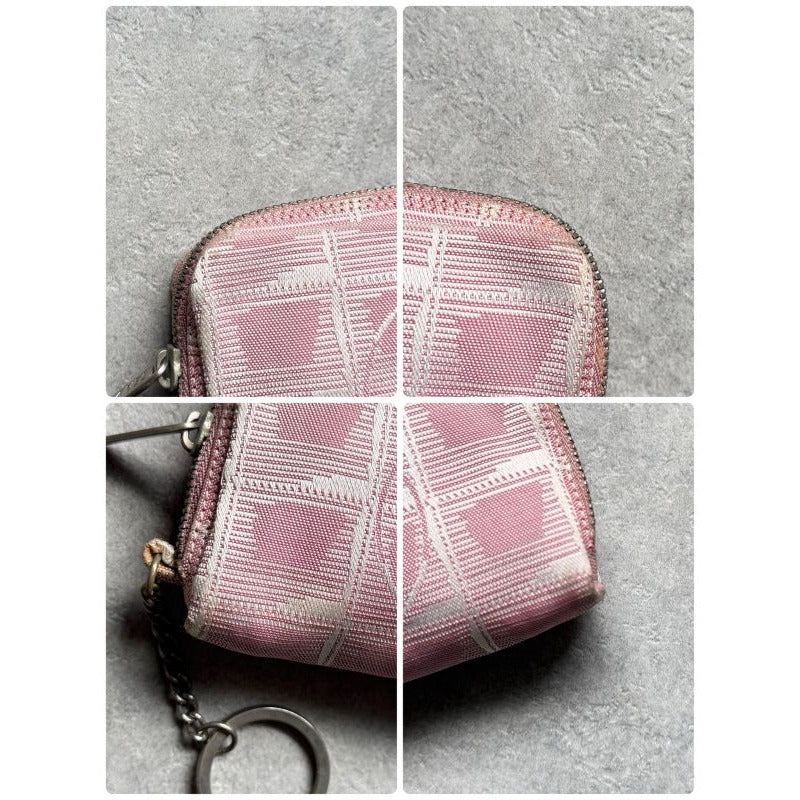 Chanel New Travel Line Coin Case Ring Mini Pouch Canvas Pink Coco — view 7