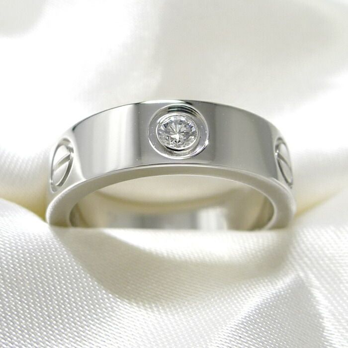 Cartier Love Ring Pt950 Platinum With Diamonds Size 52 Approx 120 G