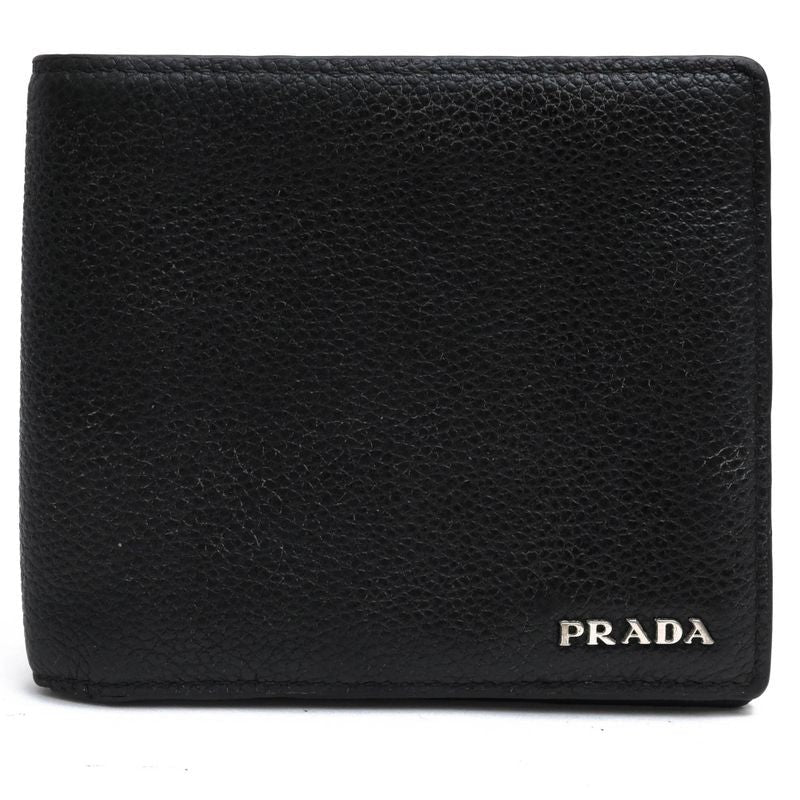 Prada Wallet Men Leather Black 2 Mo513 Vitmicro Grain