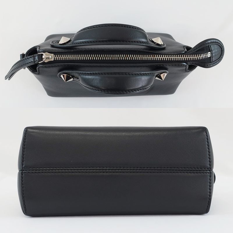 Fendi Mini Vitheway Black Shoulder Bag Handbag 2WAY Leather 8bl135