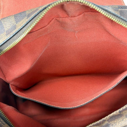 Louis Vuitton Damier Leather Ebene Naviglio Shoulder Bag Brown Crossbody Bag