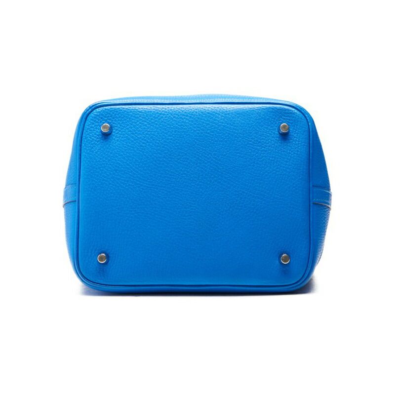 Hermes Picotin Lock MM Handbag Taurillon Clemence Blue Indra (silver Hardware)
