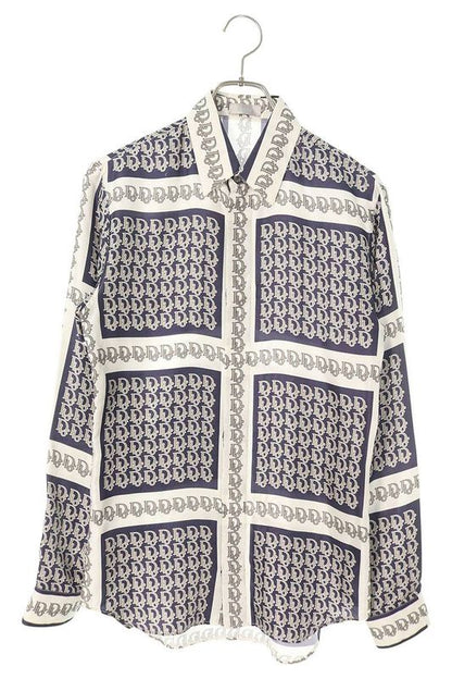 Dior 21SS 013c502a5095 Obscure All Over Silk Long Sleeve Shirt Men 37