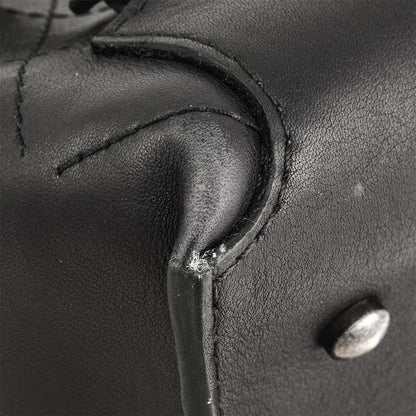 Chanel Matelasse Backpack Black Silver Hardware Drawstring Coco Mark