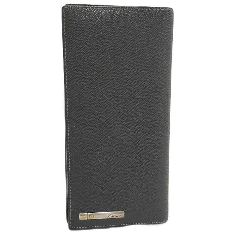 Cartier Bifold Wallet Santos Leather Black