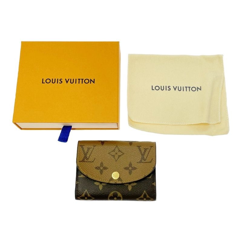 Louis Vuitton Monogram Reverse Porte Monerosali Coin Case Brown