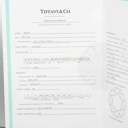 Tiffany & Co Solitaire 0.53ct Vs1/i/3ex Pt950platinum × Diamond 7.5 Ladies