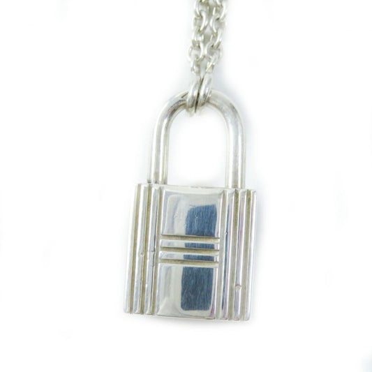 Hermes Ag925 Cadenas Chain Necklace/pendant Silver With Box And Case Weight