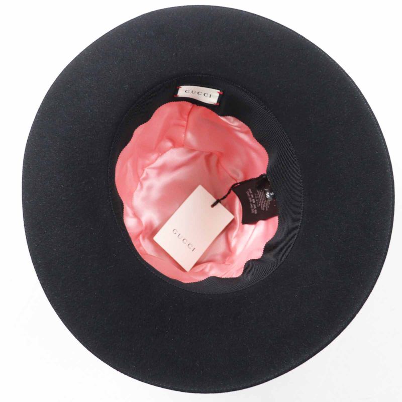 Gucci 444015 Taiga Rabbit Felt Hat Black S Women's