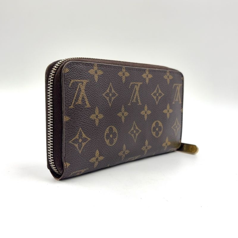 Louis Vuitton Zippy Wallet Monogram Fuchsia PVC Brown Round Zipper Long Wallet
