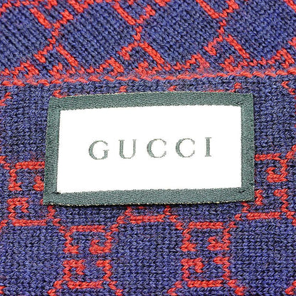 Gucci 438253 3g206 6268 Scarf GG Pattern Red X Navy Unisex *outlet