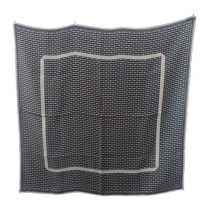 Chanel Coco Mark Scarf Silk Black Gift