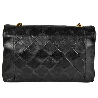 Chanel Matelasse Diana Chain Shoulder Bag Lambskin A01165 Black Gold Hardware 7