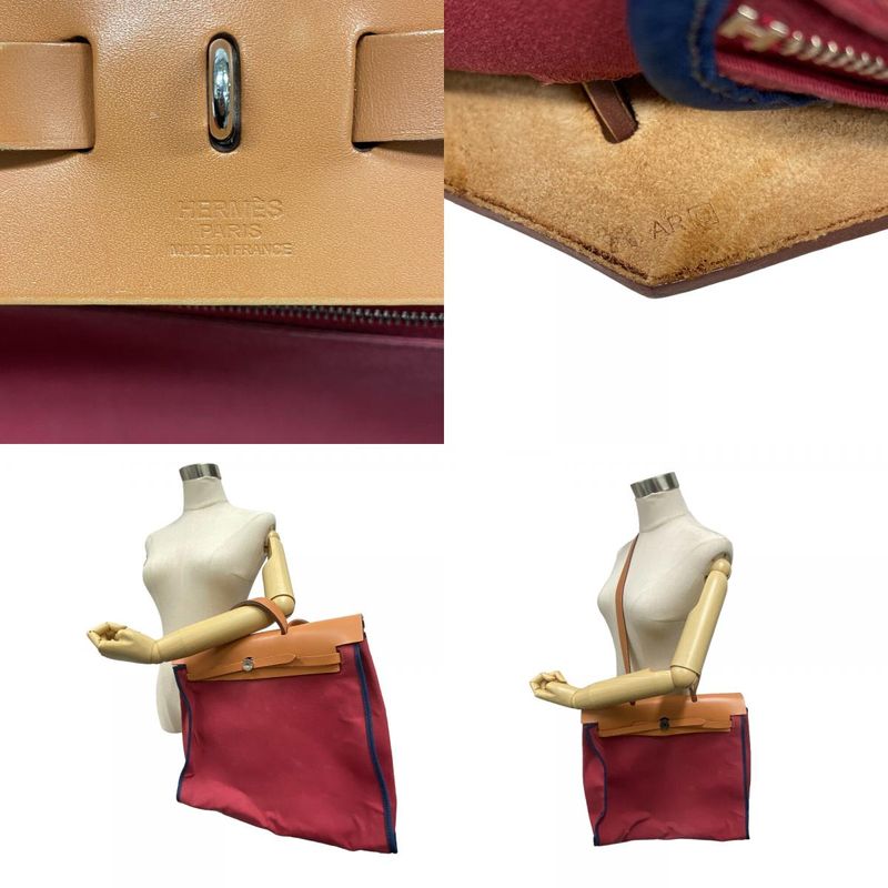 Hermes/hermes Herbag Zip MM 2WAY Shoulder Bag Leather Handbag Brown Ladies