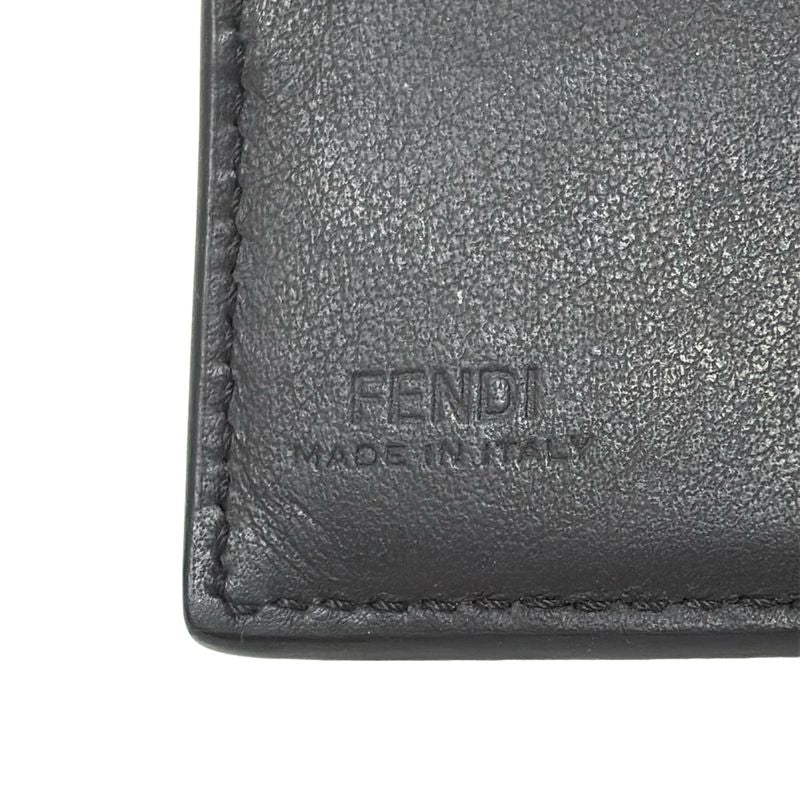 Fendi Long Wallet Bag Bugs 7m0186 Black Leather