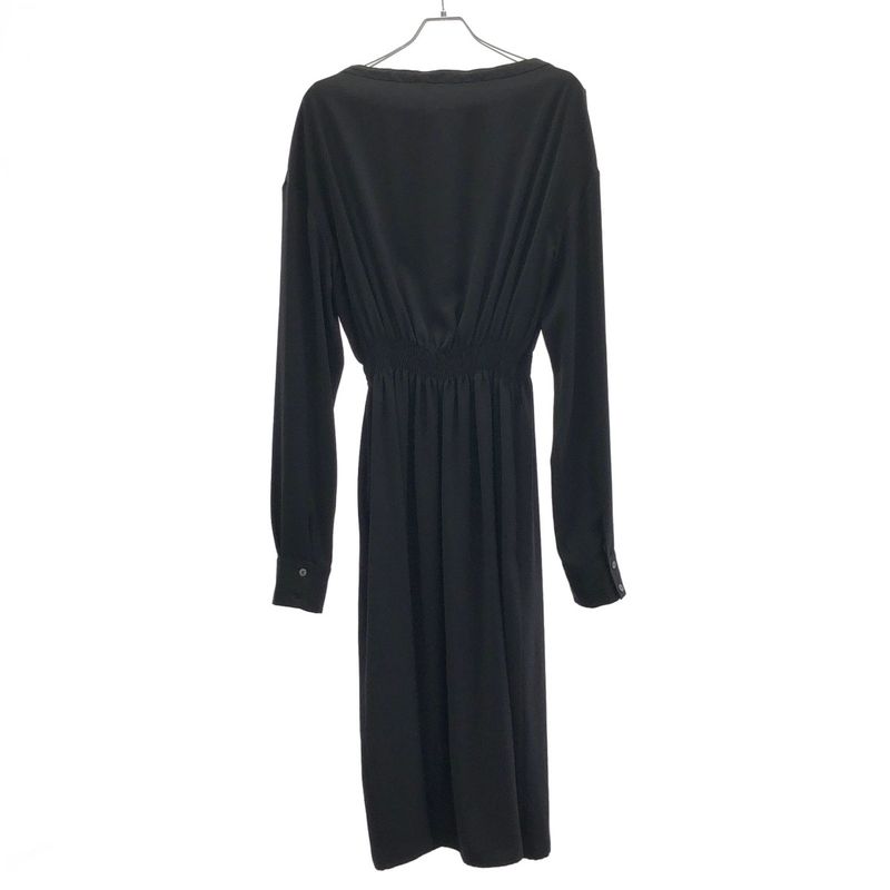 Celine Phoebe Period Neck Gathered Long Dress 2 6w78 7631 Black 40