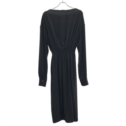 Celine Phoebe Period Neck Gathered Long Dress 2 6w78 7631 Black 40