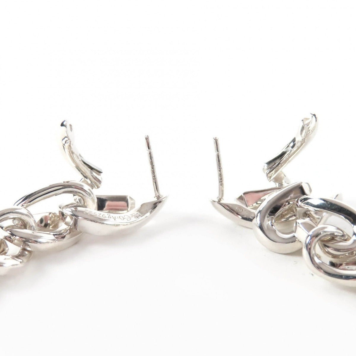 Tiffany & Co. Forge Drop Link Earrings Silver — view 5