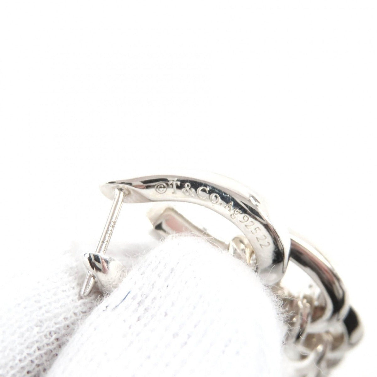 Tiffany & Co. Forge Drop Link Earrings Silver — view 6