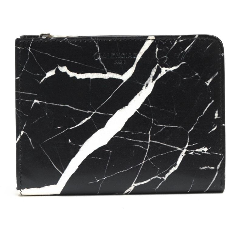 Balenciaga Wallet Men Leather Black Compact with Coin