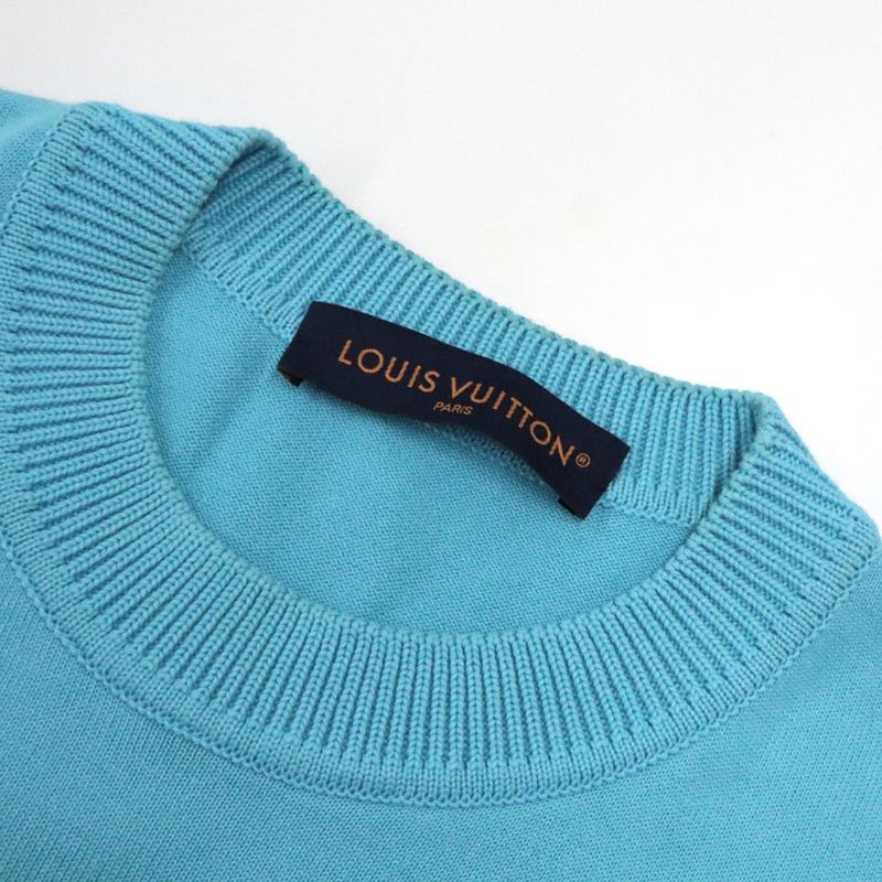 Louis Vuitton Embroidered Signature Short Sleeve Blue Series S Size