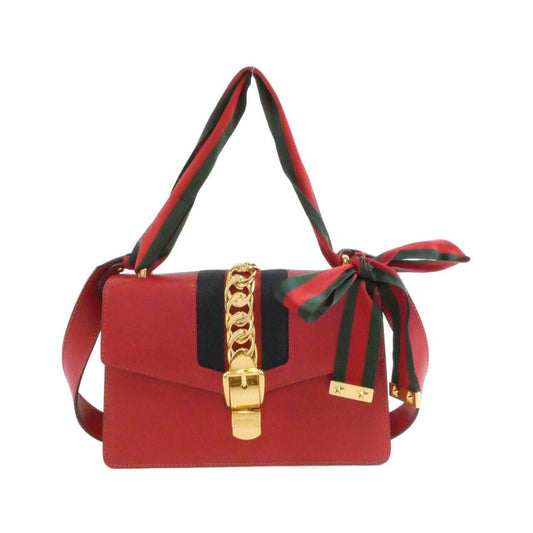 Gucci Sylvie Cvleg Shoulder Bag Hibiscus Red