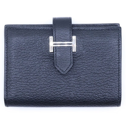 Hermes Bearn Mini Card Case Silver Black