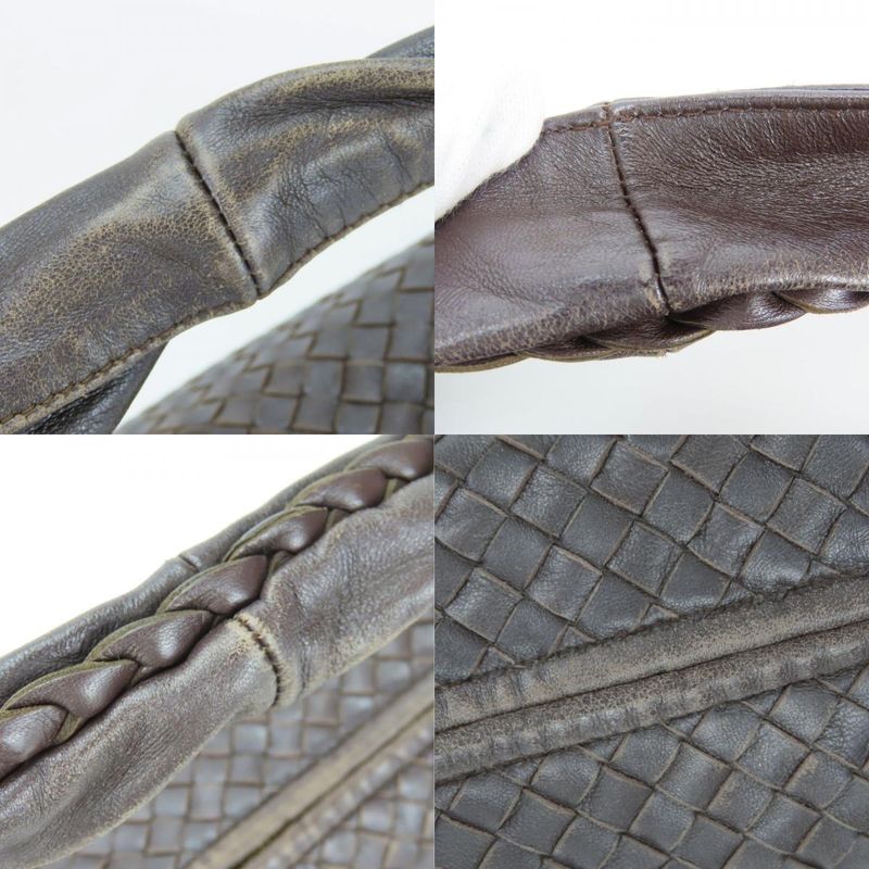 Bottega Veneta Shoulder Bag Intrecciato 115653 Lamb Skin Brown Shoulder One