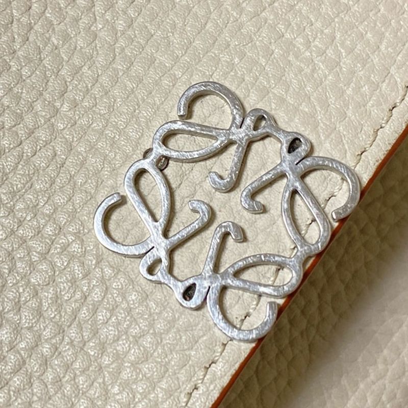 Loewe Trifold Wallet - Grey Beige Leather