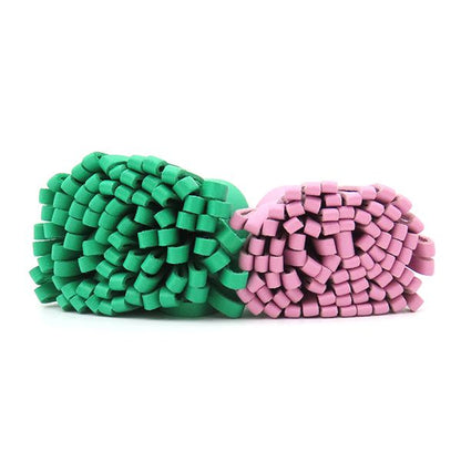 Hermes Key Ring Carmen Unodos Lambskin Mint and Mauve Silvestre Silver Hardware