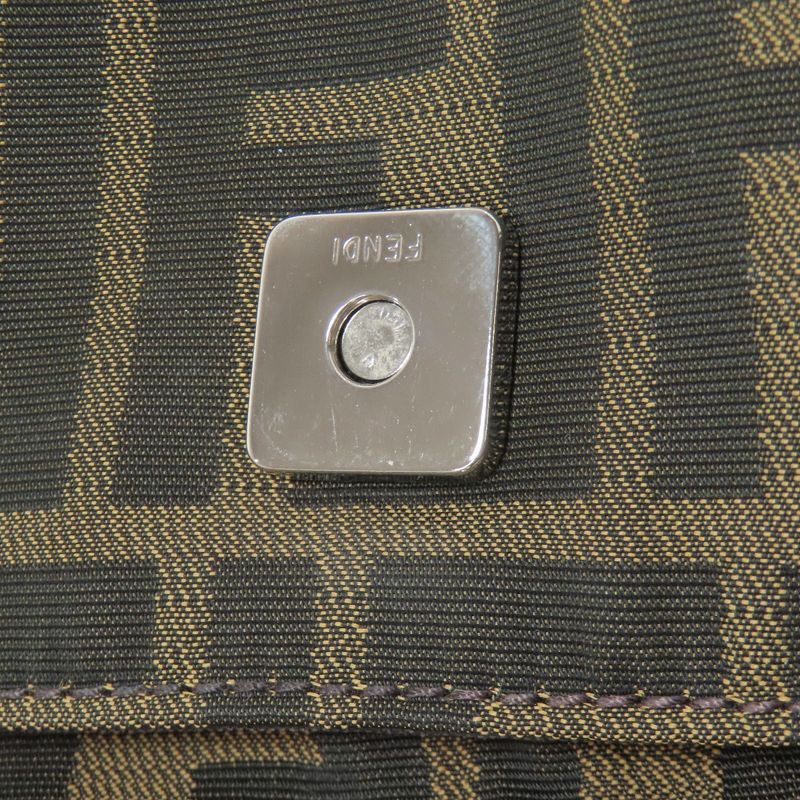 Fendi Zucca Pattern Handbag Canvas Leather Women