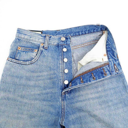 Gucci Denim Pants Pomme Apple 22 Size Blue 502802 Pants Ladies Women's