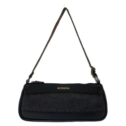 Gucci Sherry Line Black Silver Hardware Canvas/leather 92320 Handbag Accessory