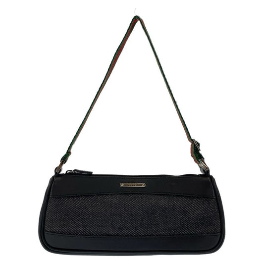 Gucci Sherry Line Black Silver Hardware Canvas/leather 92320 Handbag Accessory