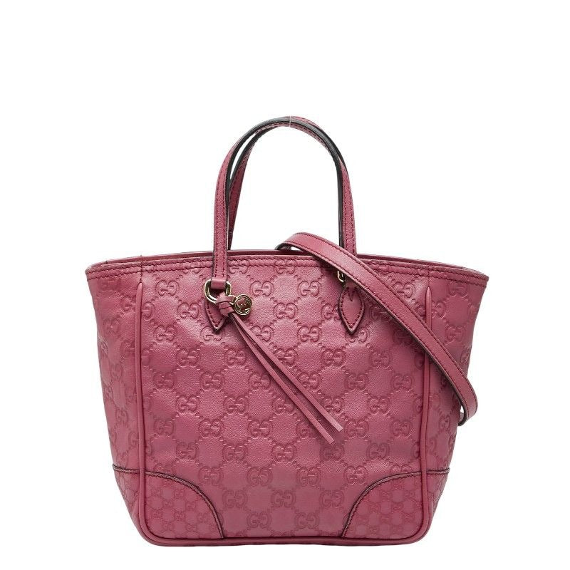 Gucci Guccissima Shoulder Bag 2-Way Purple Leather