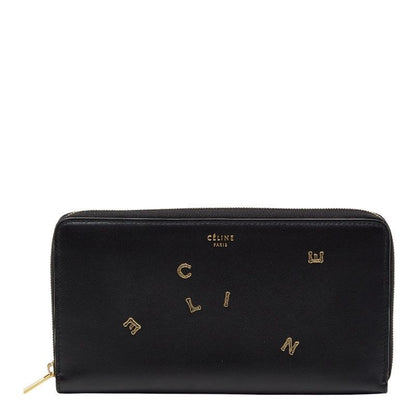 Celine Logo Motif Black Leather