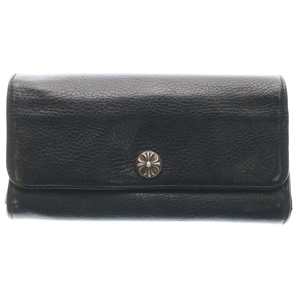 Chrome Hearts Judy Cross Ball Button Leather Wallet Black